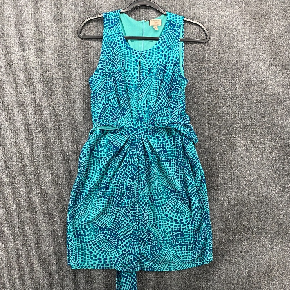 Banana Republic Dress Womens 6 Issa Blue Polka Dots Sleeveless‎ Cocktail Office